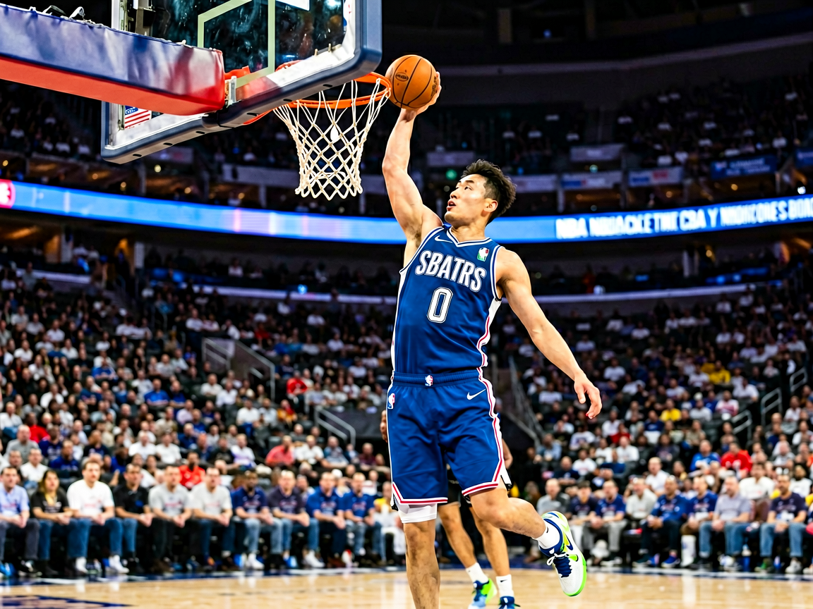 篮球赛事现场，NBA比赛中的精彩扣篮瞬间